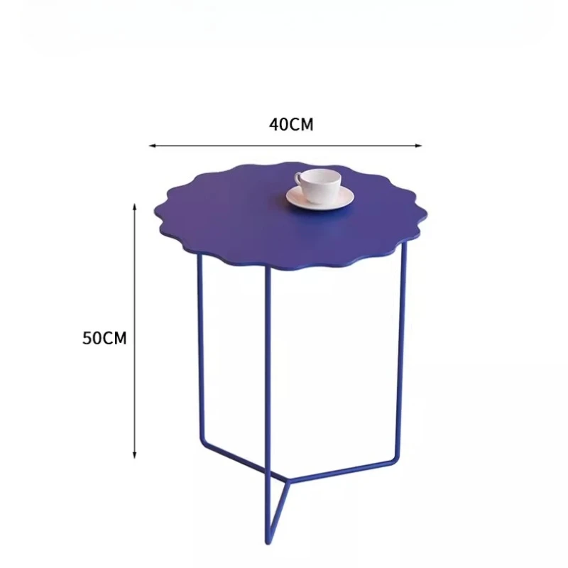 Minimalist Style Klein Blue Side Table Luxury Metal End Tables Creative Small Coffee Table Modern Accent Table for Living Room