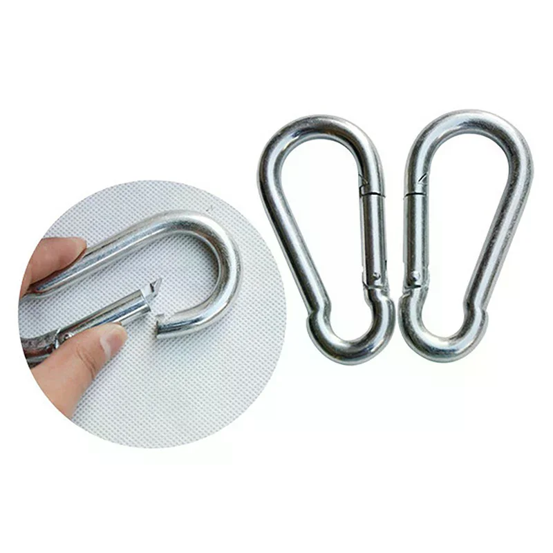1pcs Spring Snap Hook Stainless Steel Carabiner Steel Clips Keychain Heavy Duty Quick Link For Camping Hiking Travel