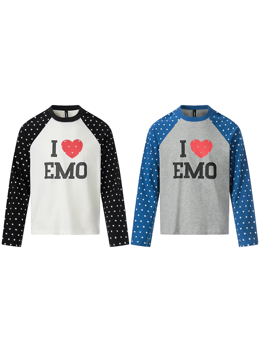 

TR BRUIFT Американская ретро-футболка в цветной полоску с длинным рукавом, свободного кроя, повседневная, модная, с круглым вырезом