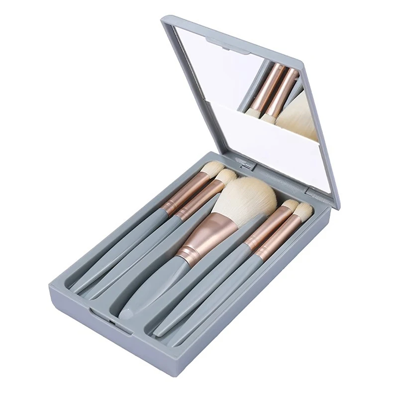 5/12pcs Travel Makeup Brushes Set Easy-taken Mini Makeup Brush Set With Case Mirror Small Complete Function Cosmetic Brushes Kit