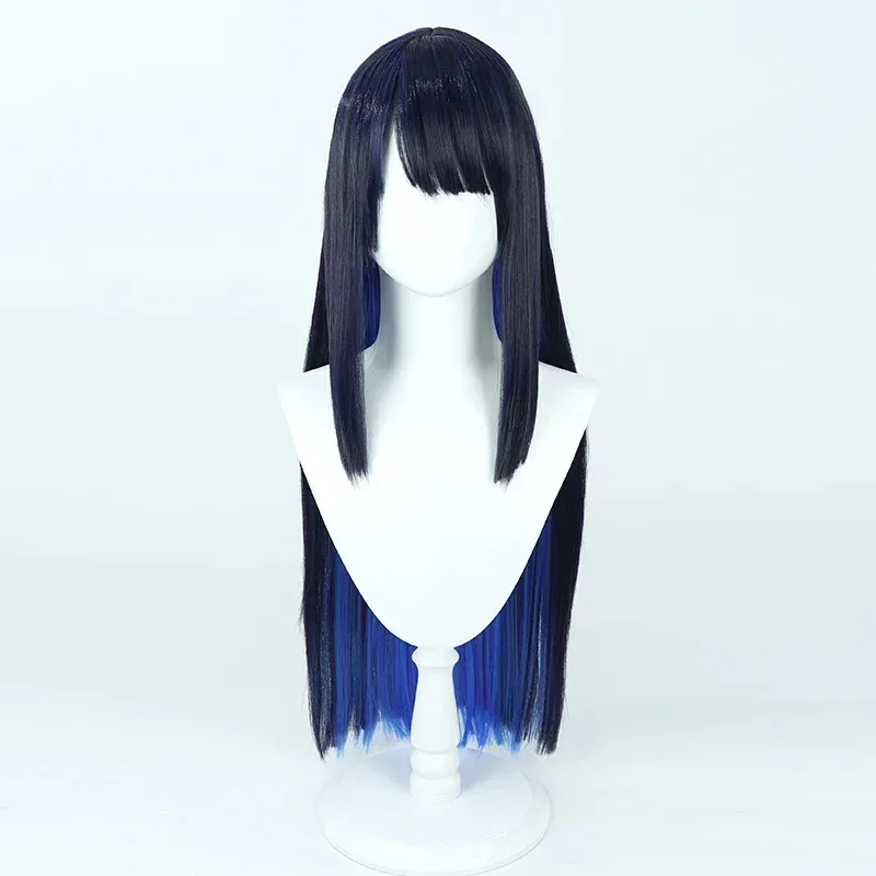 25COSJoumae Saori Cosplay Wig Blue Archive Game Dark Blue Mixed 75cm Long Heat Resistant Synthetic Hair Halloween Role Play Part