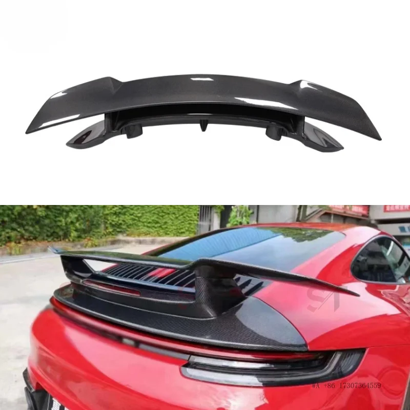 HOT Suitable for Porsche 911 992 carbon fiber spoiler SD model, dual-layer fixed wind , modified car rear wing