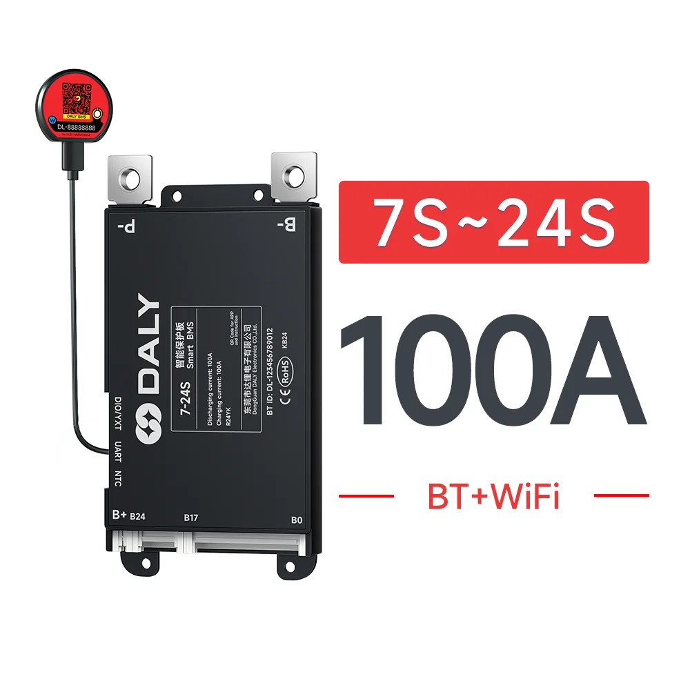 Daly Smart BMS 30A 40A 60A 80A 100A 120A 150A 200A WIFI Ingebouwde Bluetooth 7S 8S 13S 14S 16S 17S 20S 24S Lifepo4 Li-Ion LTO
