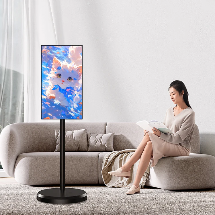 Factory 27 32 بوصة تابلت على عجلات تلفزيون محمول في الهواء الطلق تلفزيون محمول مع حامل شاشة LCD تفاعلية تلفزيون ذكي متنقل #6