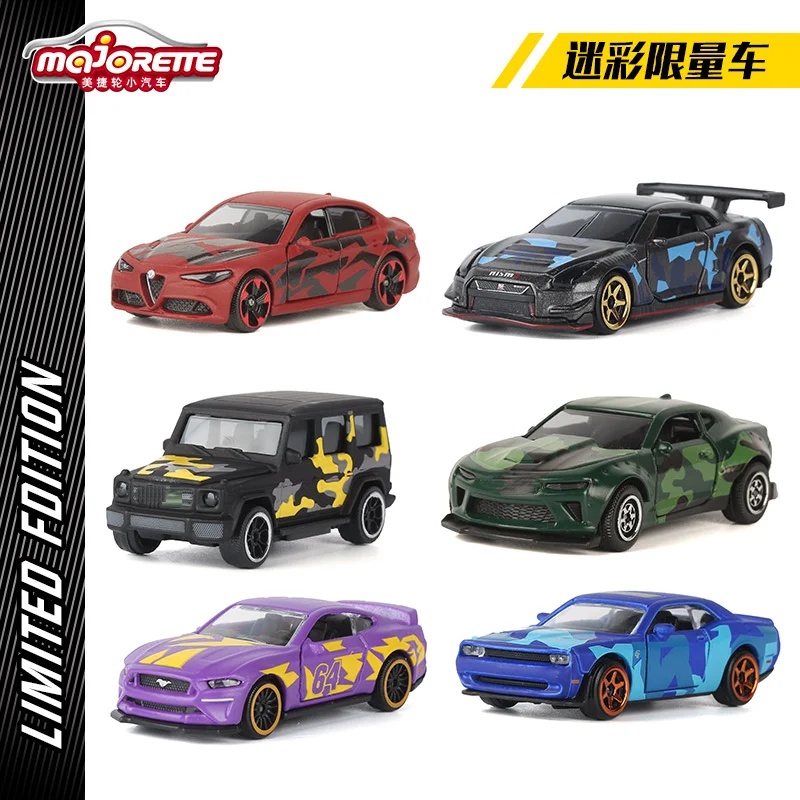 Majorette 1:64 dodge challenger srt hellcat MUSTANG  ALFA ROMEO GUILIA NISSAN GTR NISMO GT3 Die Casting Alloy Car Model Ornament