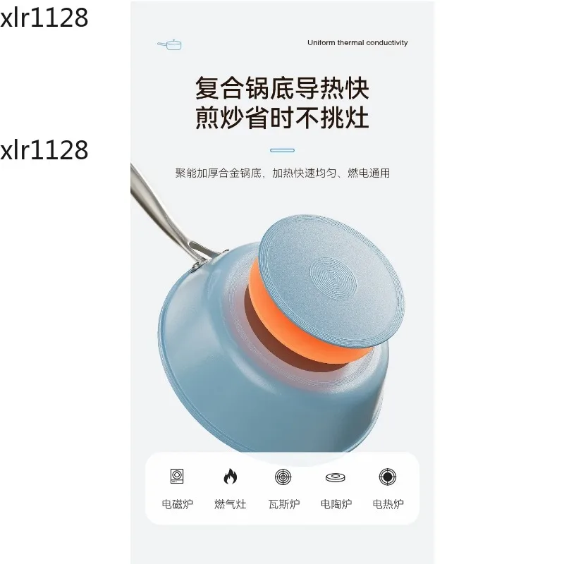 Blue Ceramic Nonstick Frying Pan Household Cookware Compatible with All Stoves
