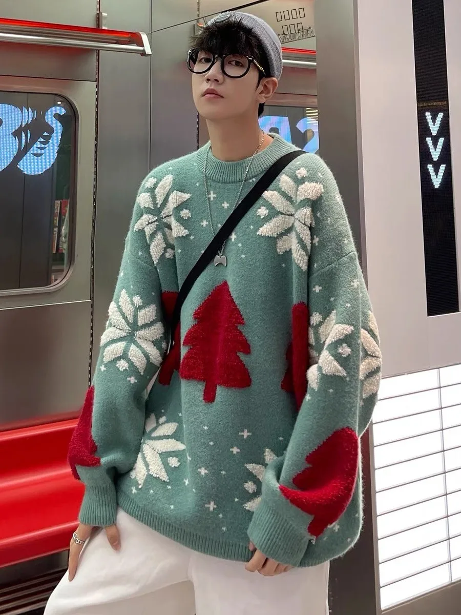 الأزواج Cisas السنة الجديدة فضفاضة كسول Sle محبوك سترة ملابس خارجية عادية مستديرة Ne Long Sve مستقيم قطع تريكو #4