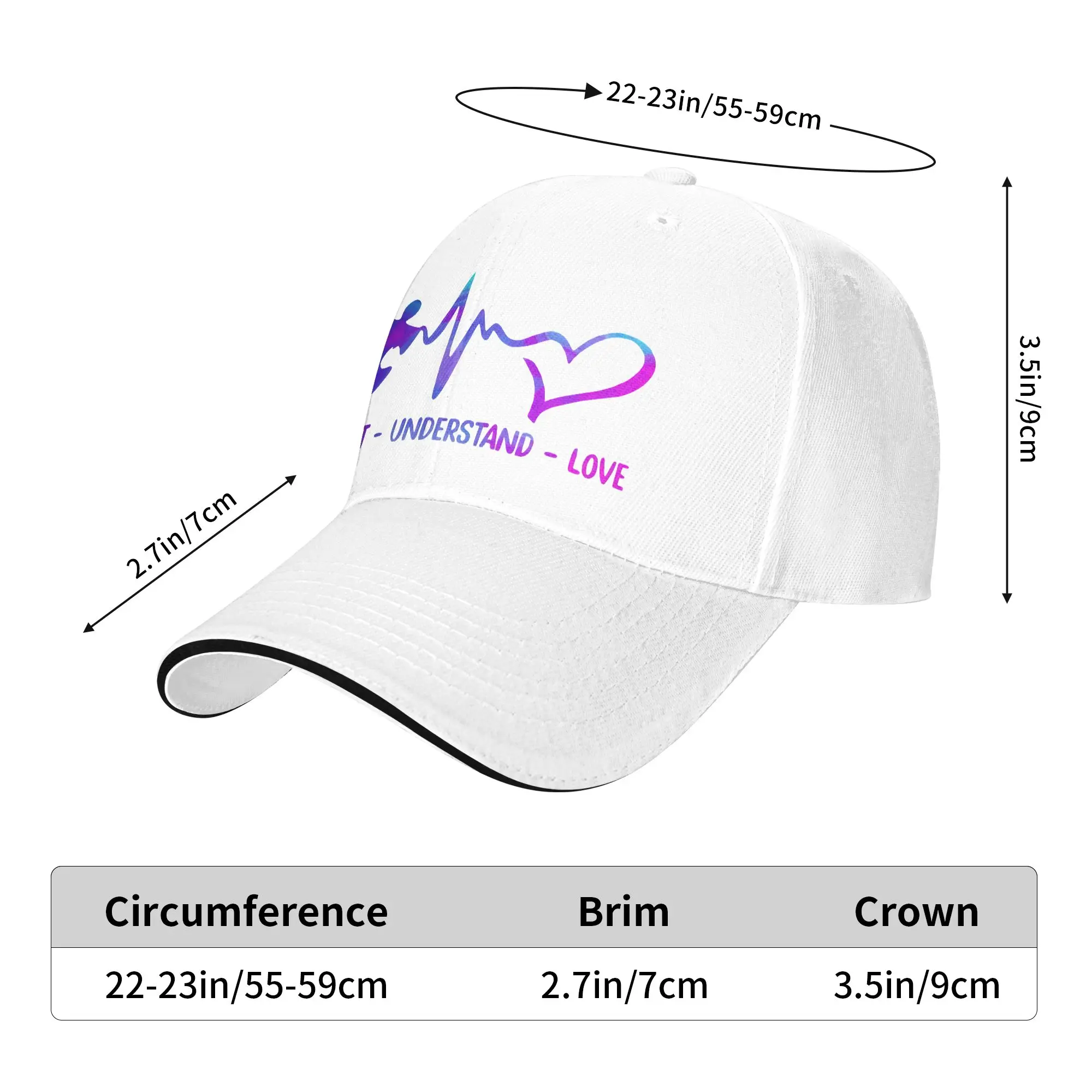 Summer Accept Understand Love Baseball Cap Autism Running Hippie Stylish Sun Hip Hop Hats Women Men Wholesale Baseball Caps