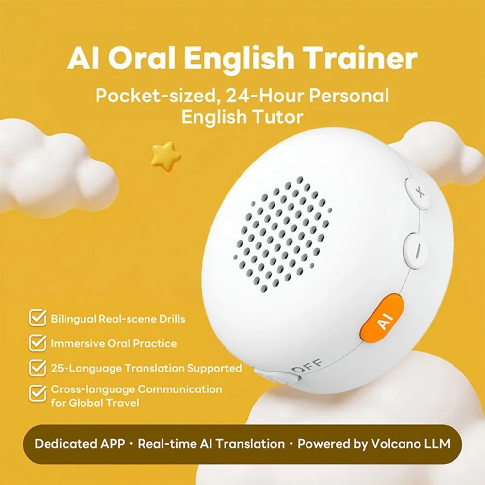 AI Oral Practice Tool Wearable Translator Speaker Language Real-Time Translation Tourism Learning Tool