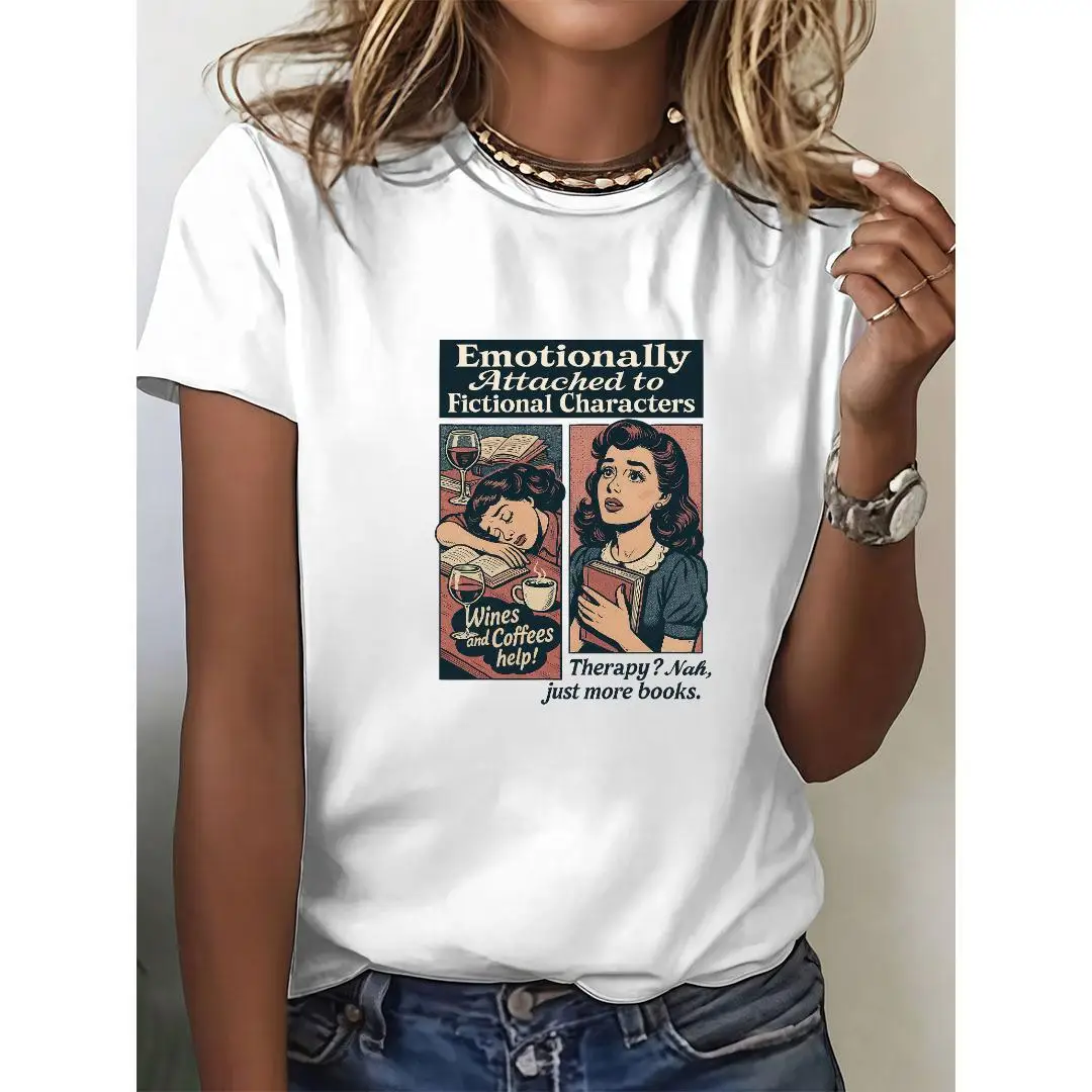 

Funny T-shirt, Fictional Characters Graphic Tee, Literary Sarcasm Saying, Short Sleeve Cotton Top, Novelty Summer for Women