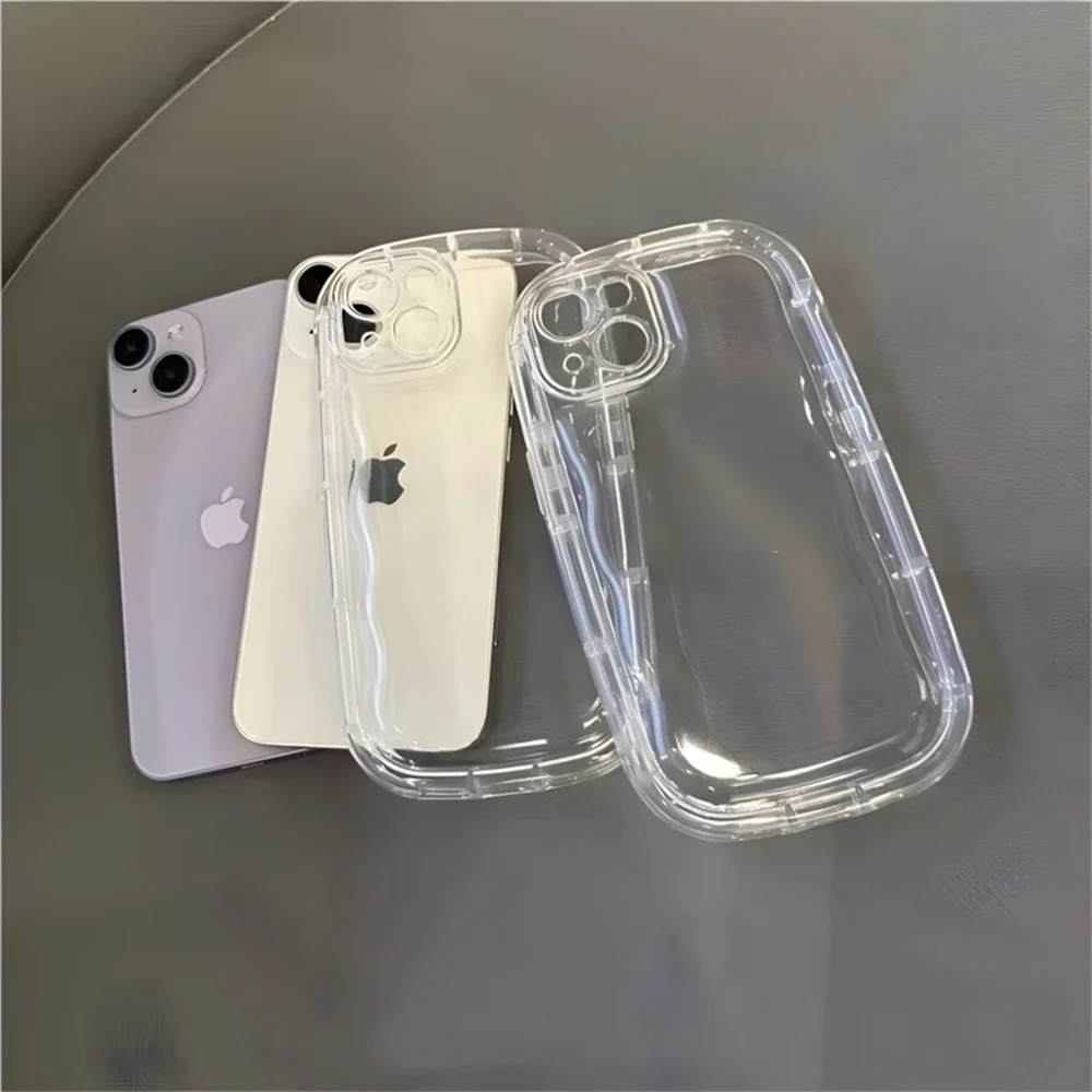 Cute Oval Soap Shape Clear Silicone Case for iPhone 16 11 12 13 14 15 Pro Max XR 7 8 Plus Soft Shockproof Cover for Women Girls