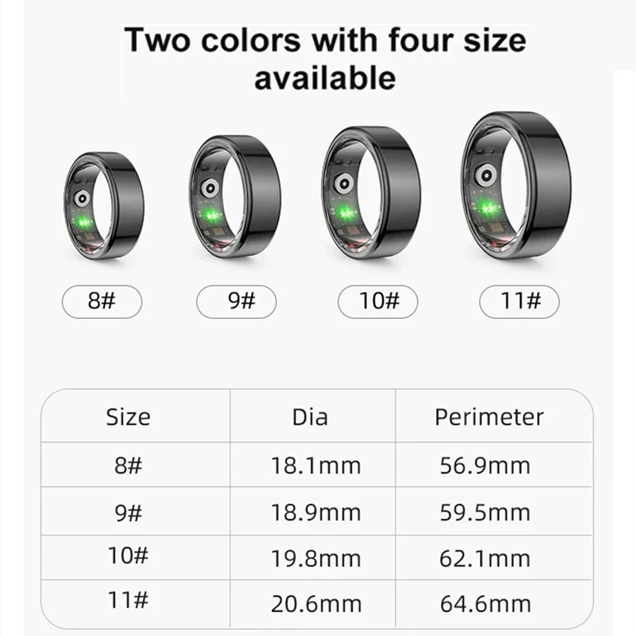 R02-anillo inteligente de acero de titanio de grado militar, resistente al agua, oxígeno en sangre, sueño, Monitor de salud, actividad deportiva, pista de Fitness