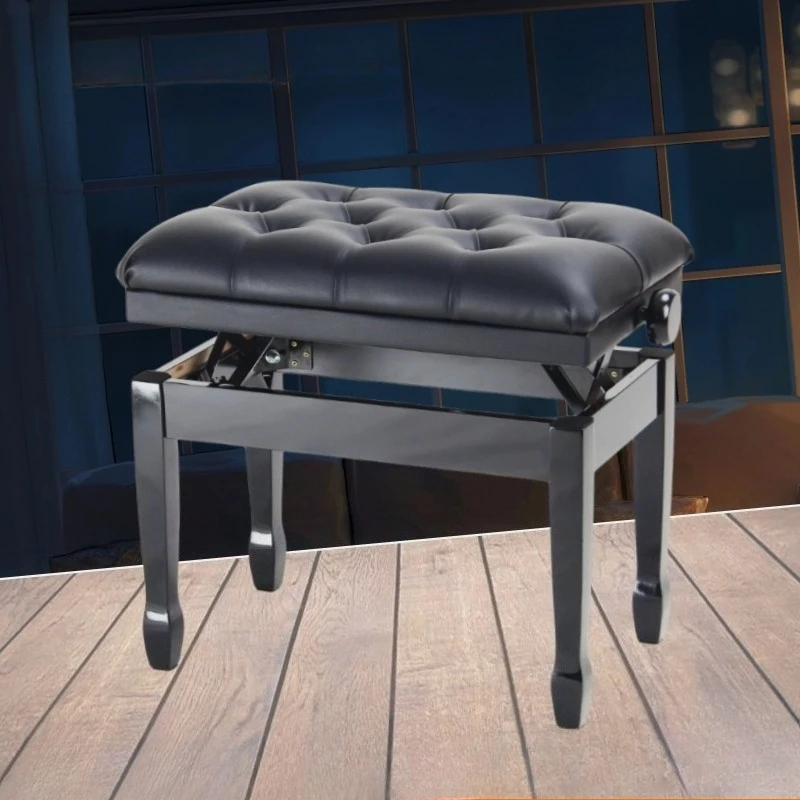 

Hooqu Keyboard Accessories Single Lifting Adjustable Solid Wood Wooden Cushion Piano Bench Stool