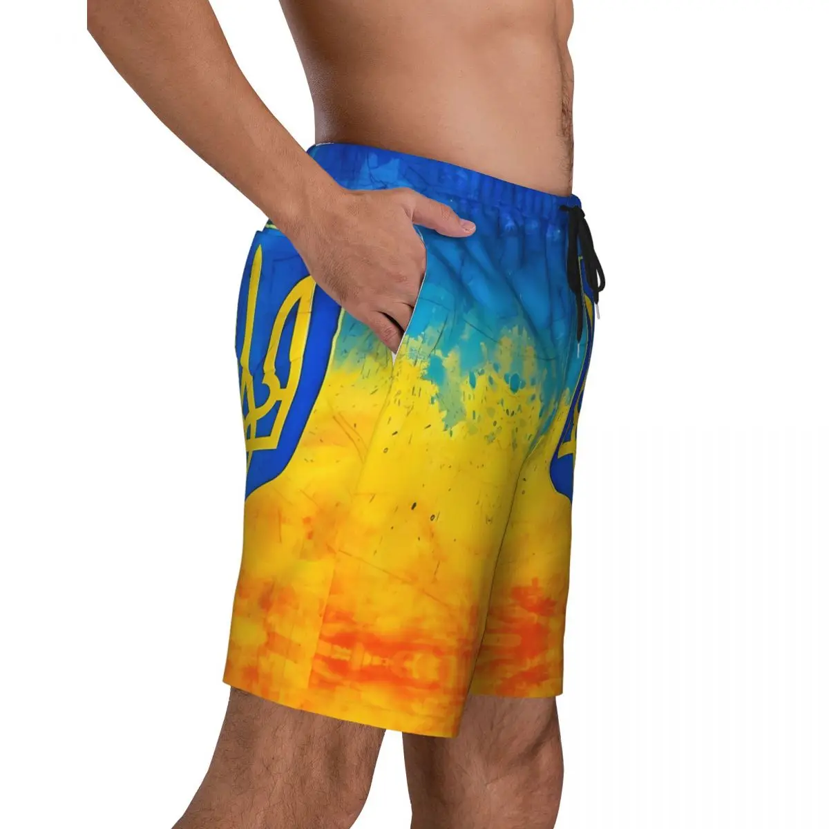 Homens 3D Ucrânia Gym Shorts, moda verão, esportes legais, shorts de praia, masculino respirável casual gráfico, plus size Swim Trunks