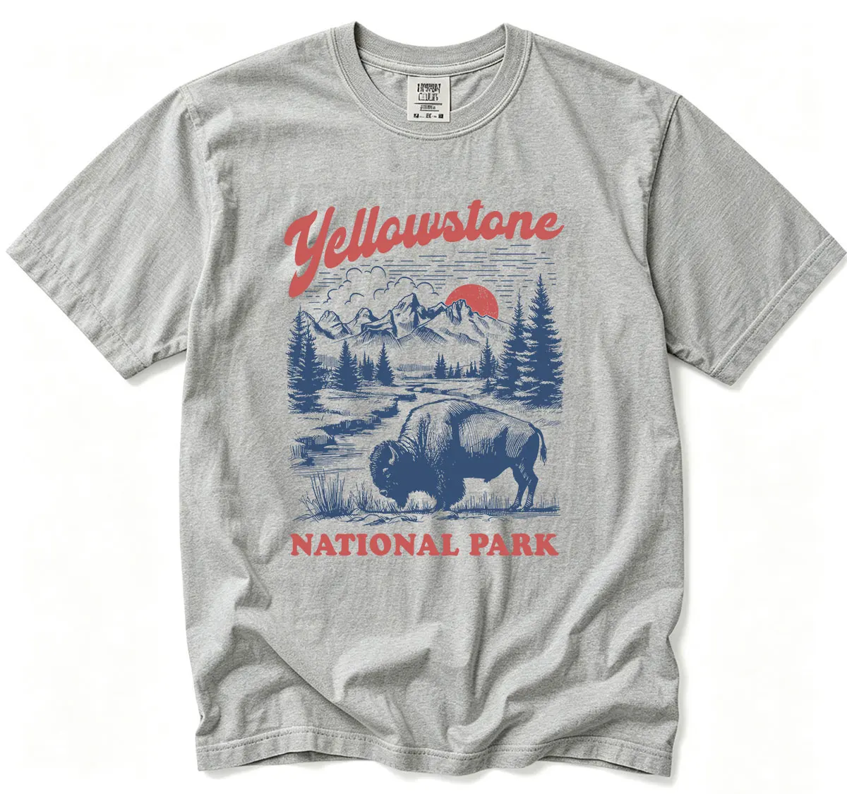 Yellowstone National Park Buffalo Animal Funny Meme T-Shirt für Männer und Frauen, Vintage-Mode, übergroßes, hochwertiges T-Shirt aus 100 % Baumwolle – Detail 6