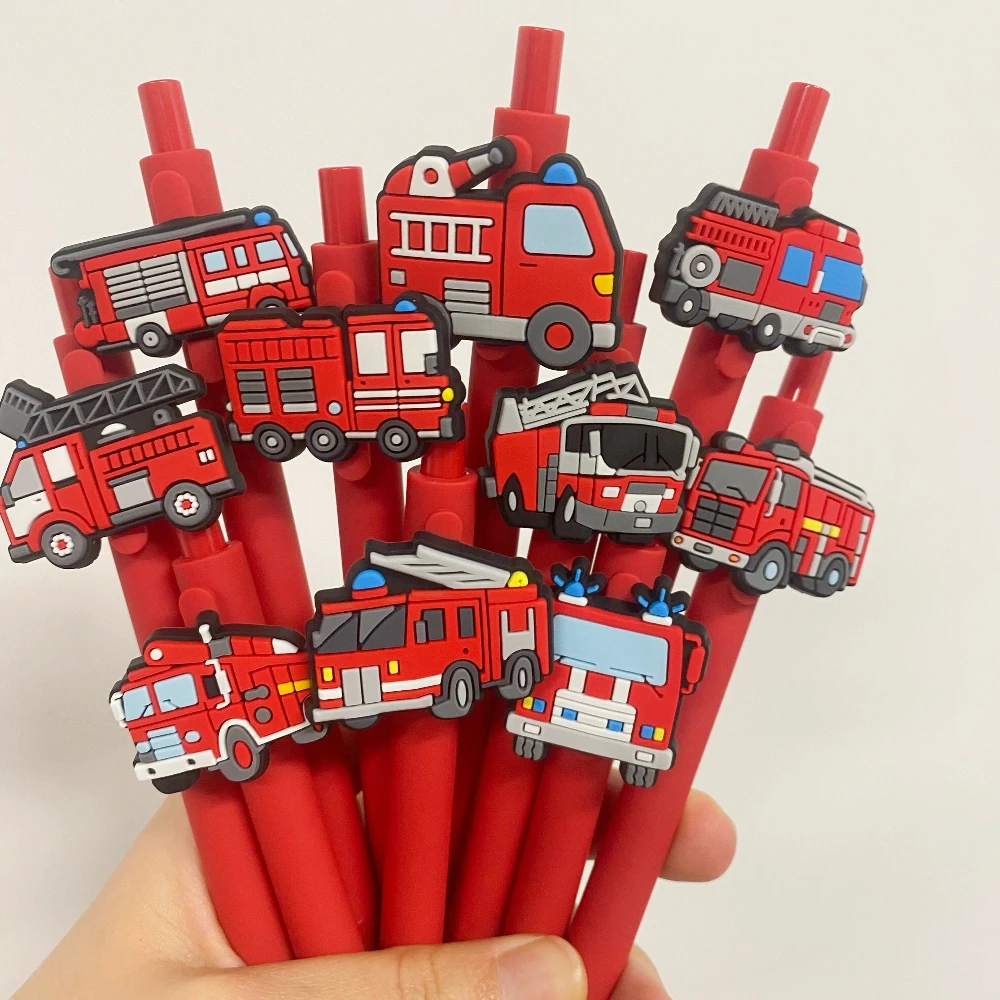 

10 шт. гелевые ручки для пожарных, 0,5 мм, черные чернильные автомобильные ручки для пожарных, сувениры для вечеринок, подарки, сумки для подарков, наполнители для классной комнаты, награды