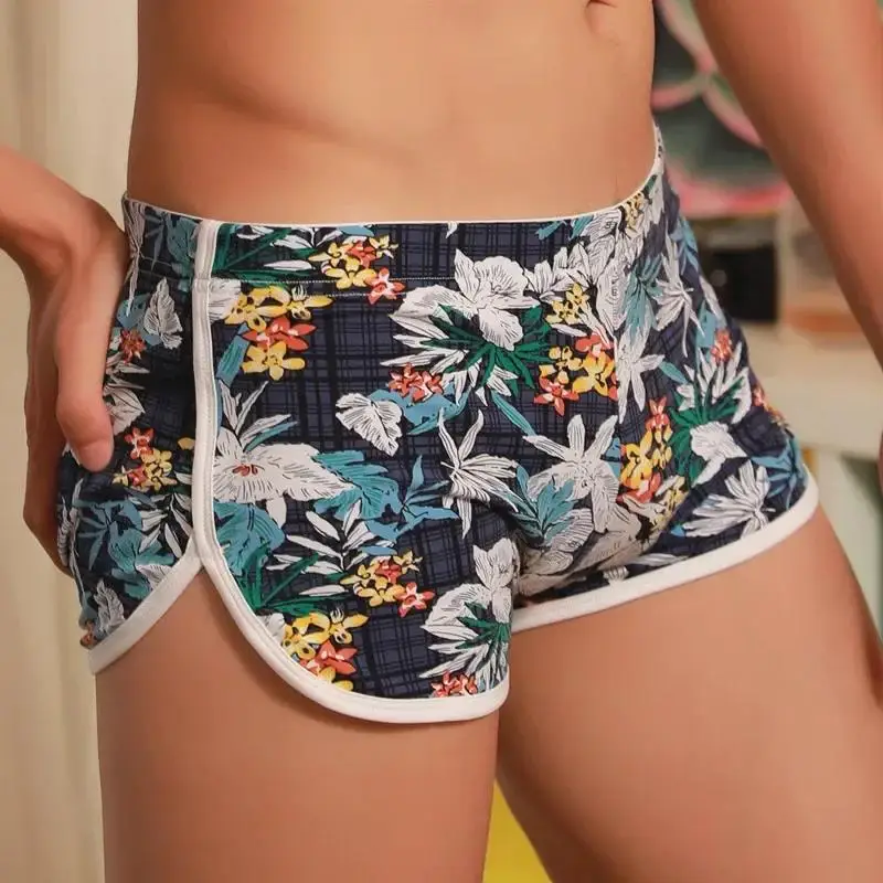 

AIBC Men Cotton Lounge Pants Aro Style Boxer Shorts Cartoon Print Sleepwear Comfortable Home Sleep Wear Funny Underpants