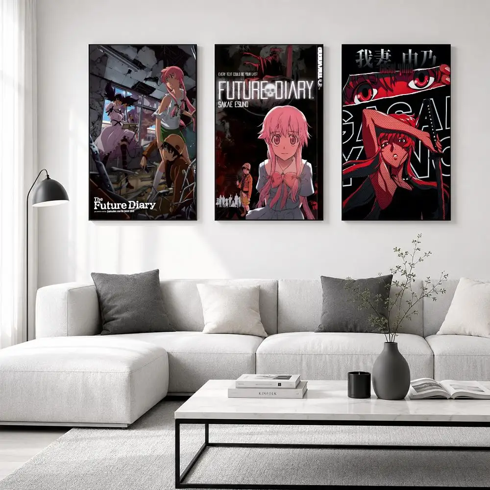 Anime M-Mirai N-Nikki Poster High-quality wall art posters, suitable for home offices, bedrooms, and living rooms.