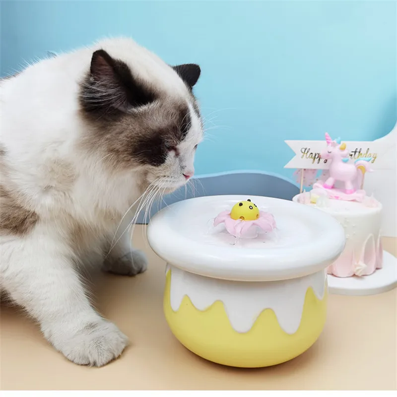 

Ceramic Water Fountain for Cats and Dogs, Cat Drinking Bowls, Auto Cat Water Dispenser,Pet Drinkers, Pet Fountain 800ml Dog Bowl