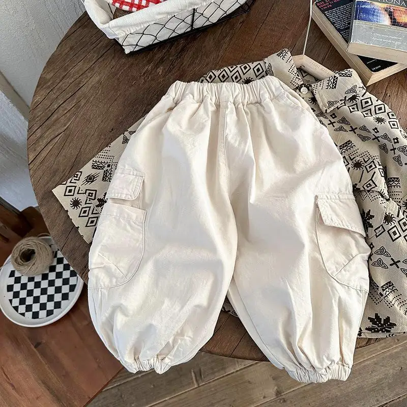 Kids Pants Overalls Spring and Summer 2023 Korean Style Loose Boys and Girls Baby Bloomers Cool Handsome Kids Fashionable Pants