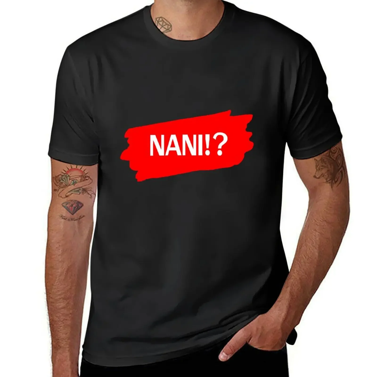 NANI!? T-Shirt oversized t shirt shirts graphic anime clothes Aesthetic clothing compression shirt men