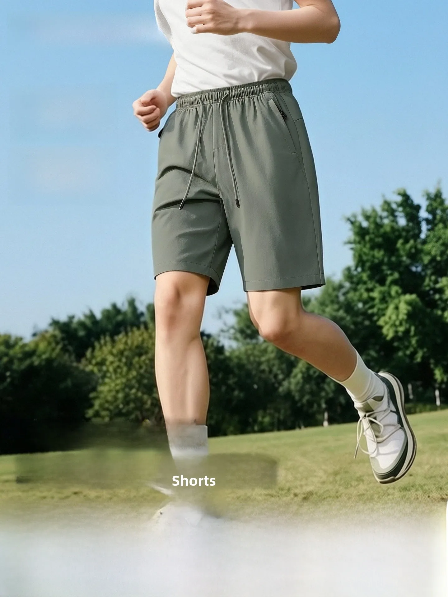 

Ice Silk Qui Dry ort Pants Men's Summer Thin Casual Loose Sports Leisure Trousers Breathable Comfortable Straight Leg Pants