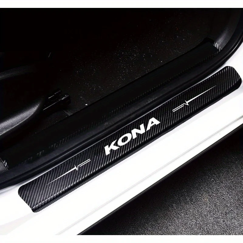 

4pcs Door Sill Protector Reflective 4D Carbon Fiber Faux Leather Stickers tection | Sleek Sticker Design | Durable Sticke