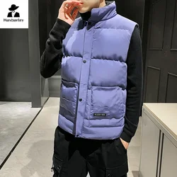 Winter Warm Men's Vest Coat Fashionable Thick Windproof Camouflage Sleeveless Jacket Male Casual Collar Down Cotton Padded Vest