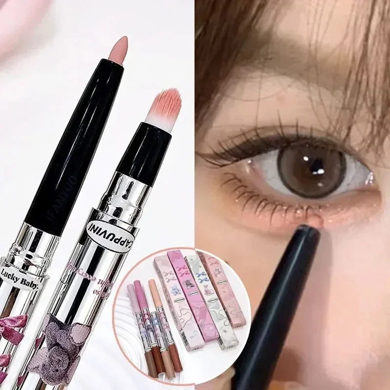 Double Head Lying Silkworm Pen Silkworm Highlight Crease Pencil Diamond Glitter Matte Brightening Shadow Eyeliner Pen Aegyo-sal