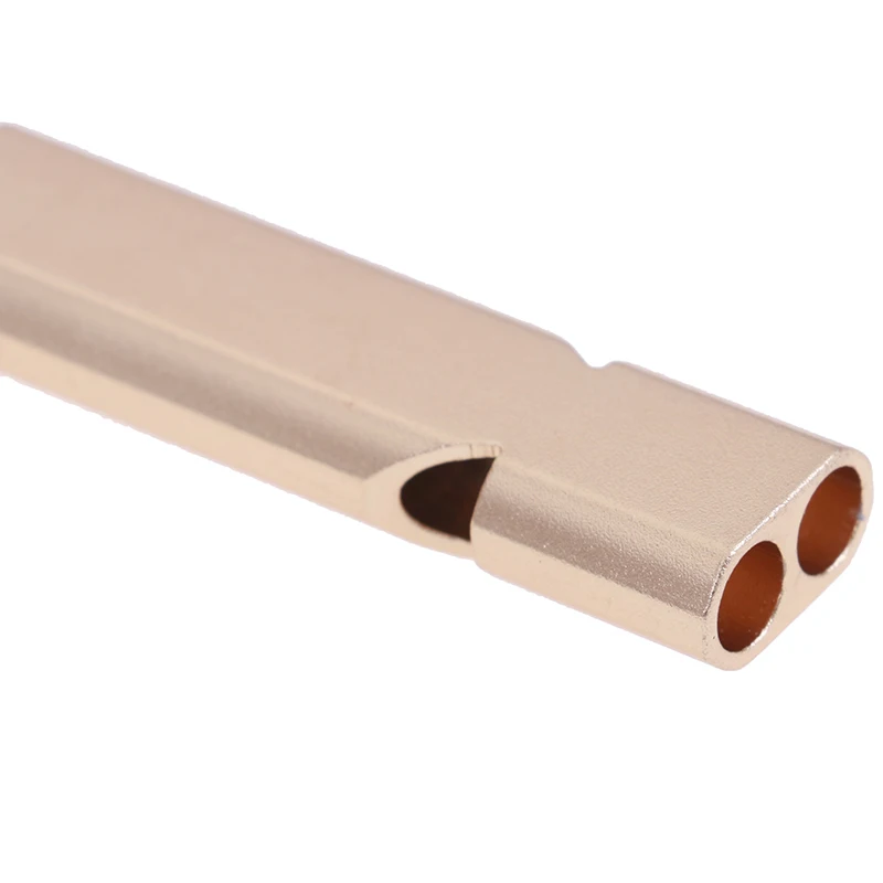 1 pz piatto in lega di alluminio doppia frequenza fischietto di sopravvivenza doppio tubo fischietto di sopravvivenza all'aperto attrezzatura attrezzata strumento EDC