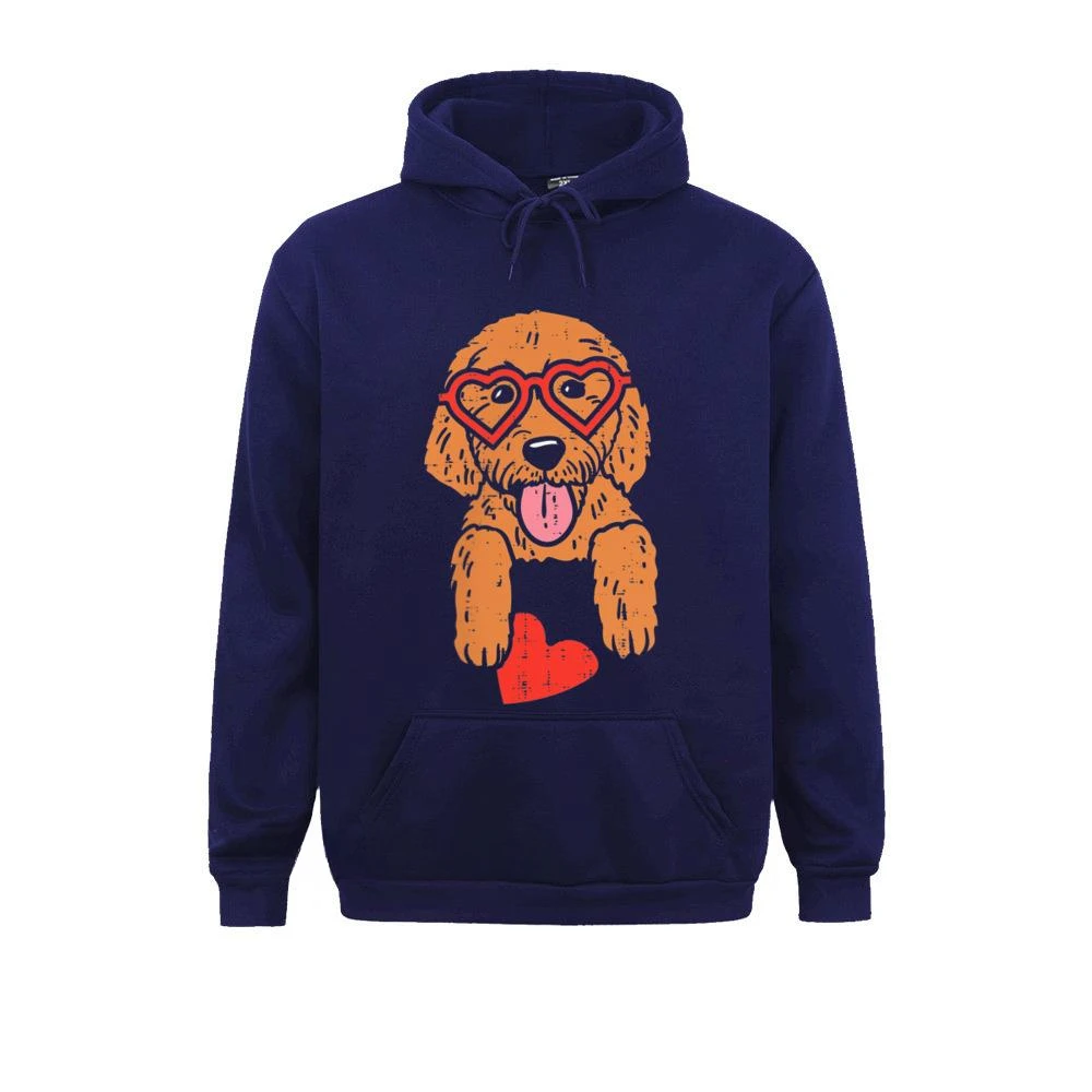 Goldendoodle Heart Pocket Cute Valentines Day Dog Lover Hoodie Sweatshirts Women Graphic Hoodies Classic Hoods Casual Unisex