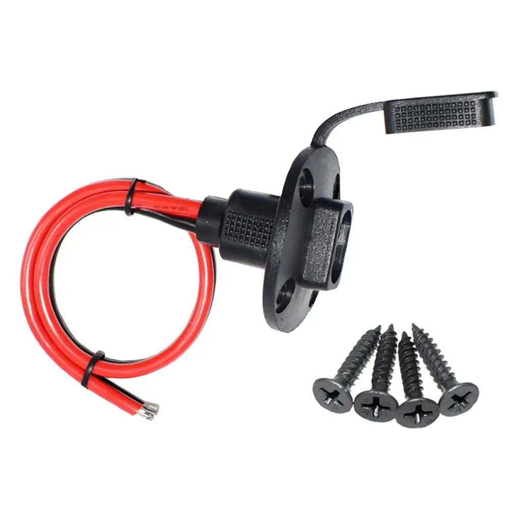 Panel Mount 30cm SAE Socket Sidewall Port Cable Battery 4 Screws