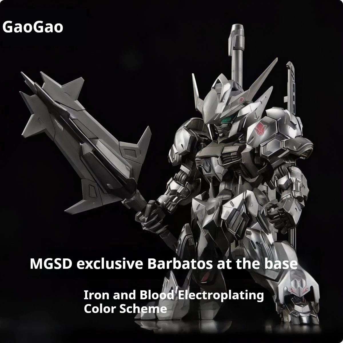 

GaoGao Studio MGSD Barbatos Base Exclusive Armored Chrome Silver Metallic Edition - Buildable Mecha Kit Posable Action Figure