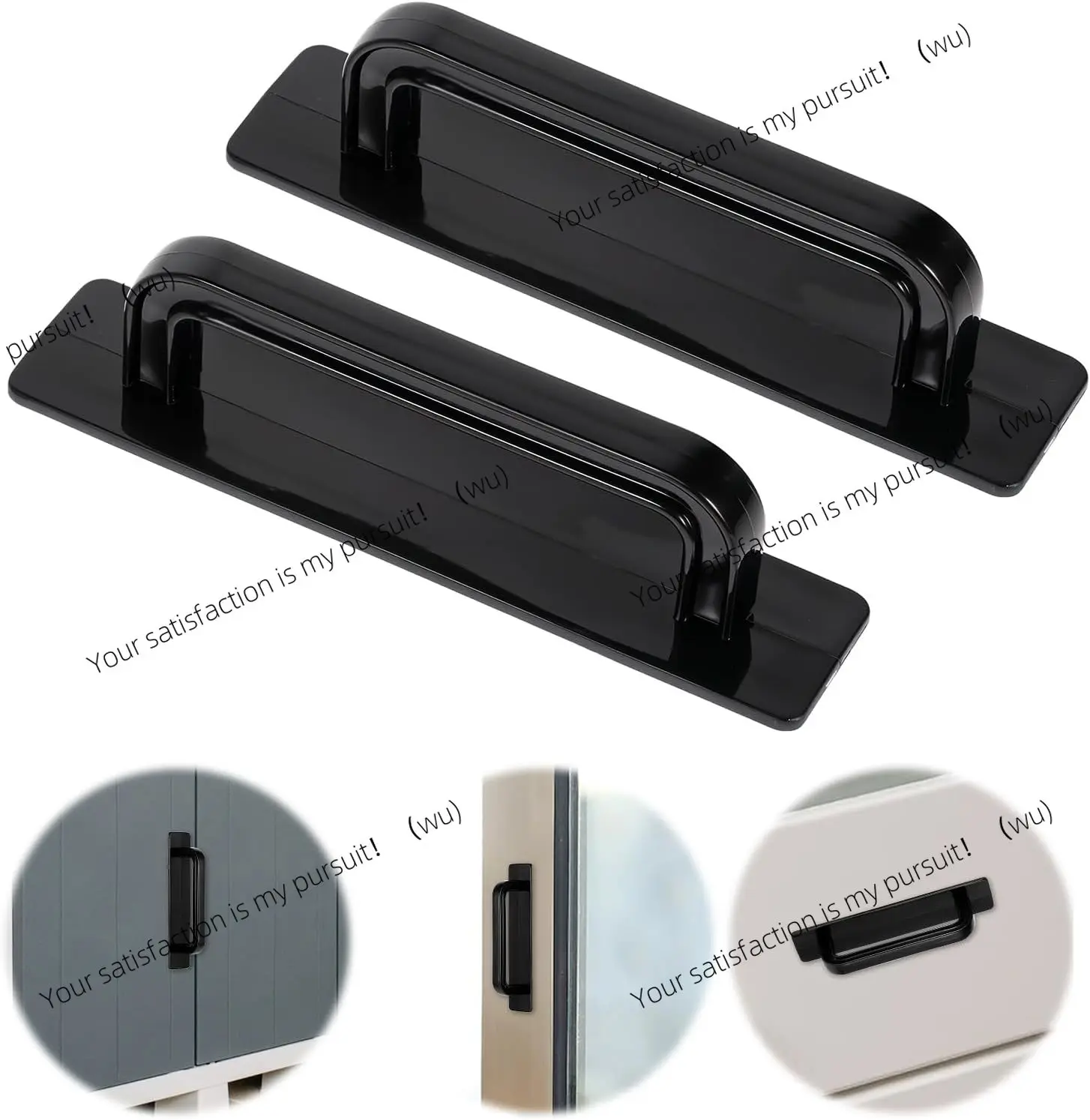 Self-Stick Adhesive Aluminum Alloy Door Handle Push-pull No-Drilling Easy Installation for Cabinet Door Window Drawer