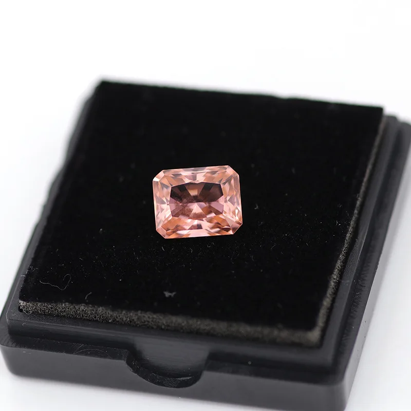 Pink persegi panjang Chamfered Morganite 8x10mm, cocok untuk membuat kalung