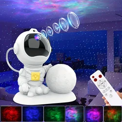 Novelty Dimmable Astronaut Star Projector Color Changing Moon USB Power LED Night Light for Bedroom Gaming Decor Birthday Gift