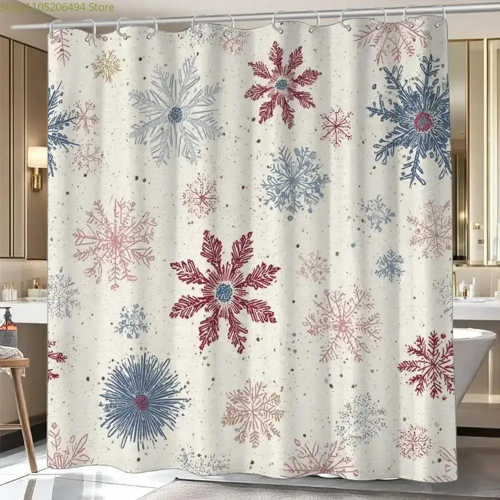 

1 шт. занавеска для душа, дизайн «Лед и снег», новогодняя занавеска для душа, в комплекте 12 крючков, 70,87x70,87 дюймов.