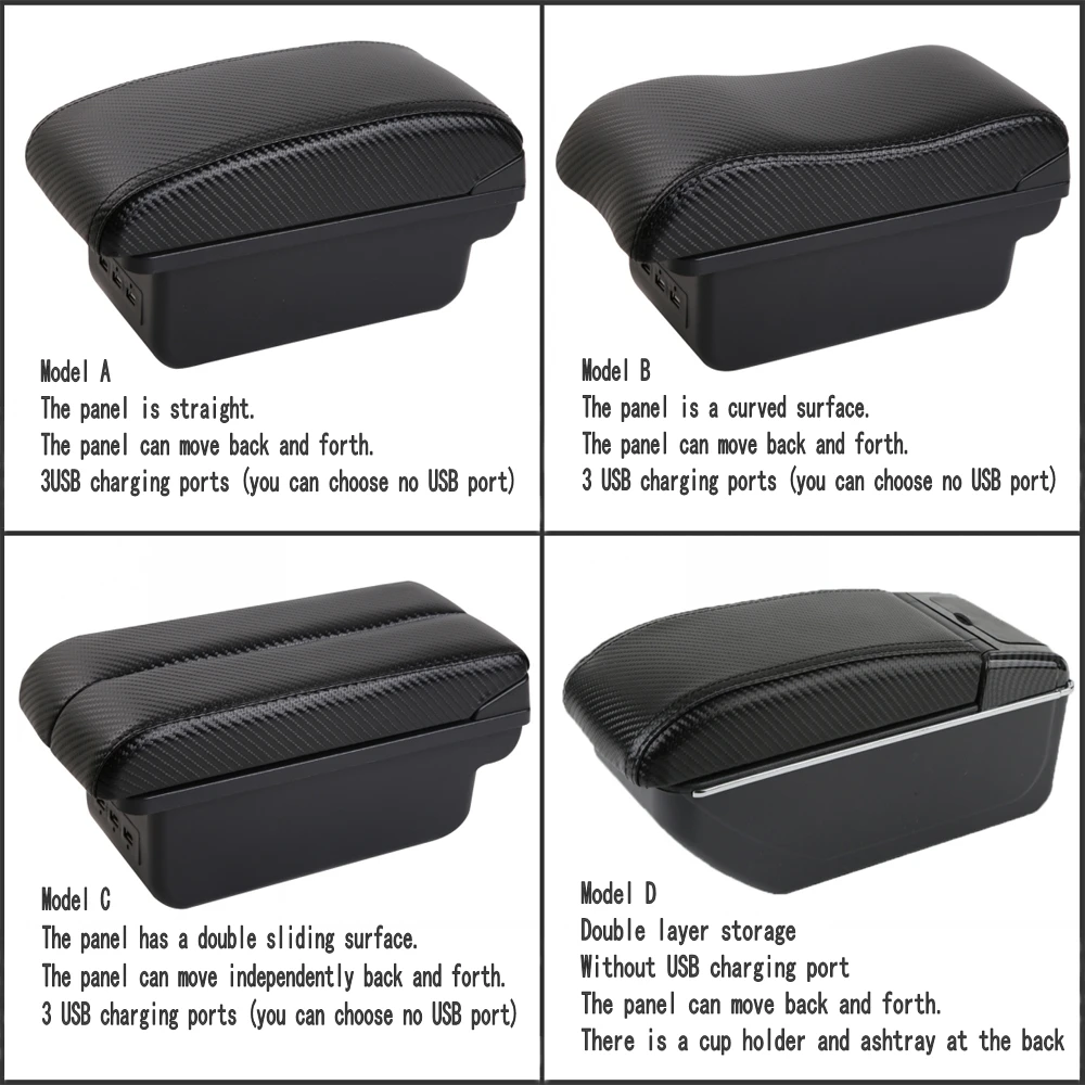 Car Tiguan Armrest box central console storage case driver elbow support rest arm view 6