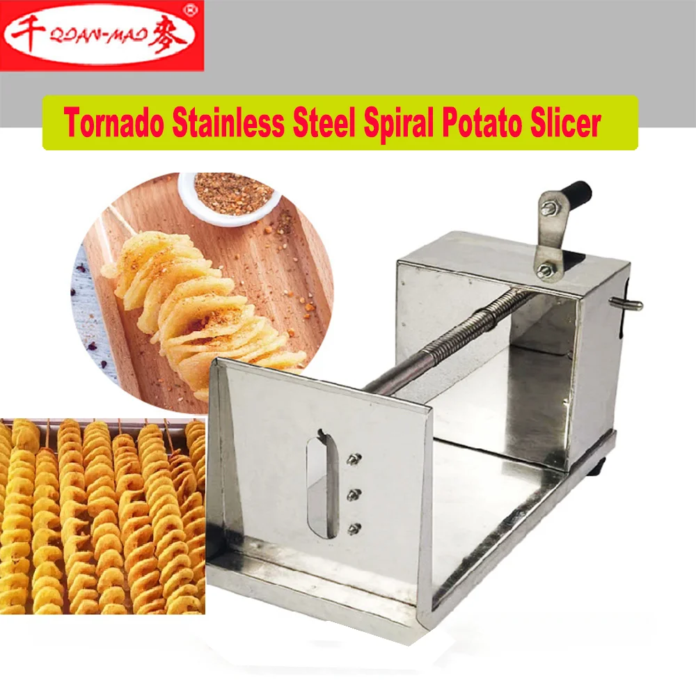 

New stainless steel vegetable tools manual tornado stainless steel spiral potato slicer chip cutting machine kitchen tools