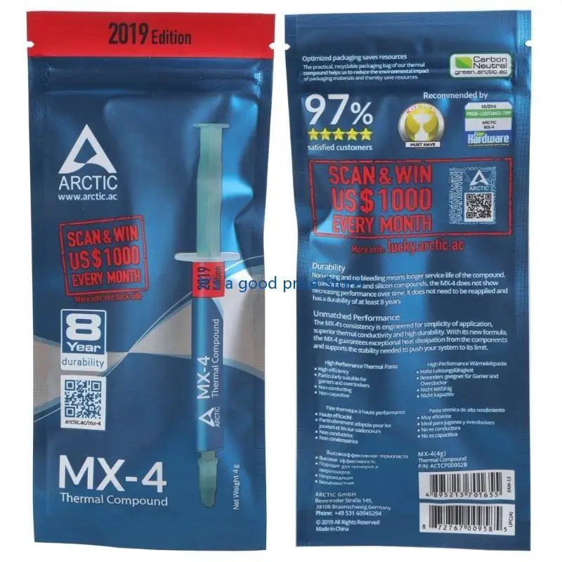 

MX4 Thermal Paste Advanced Cooling Grease Compound 4g Enhances Heat Management In Electronics Cpu Gpu Cooling MX-4