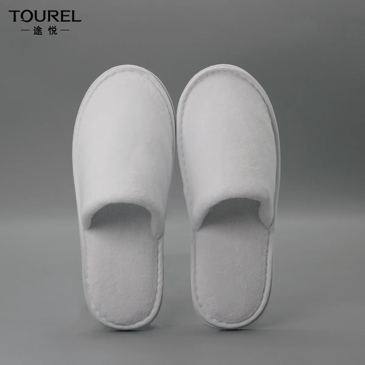 

Coral Be Can Travel Slippers Fleece Logo Wholesale Hospitality Hotel Thickened Printed Supplies