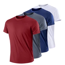 Men's Quick-Dry Lightweight Ice Silk T-Shirt Short Sleeve Base Layer Top for Summer Home Comfort Cool Underwear Sweatshirt