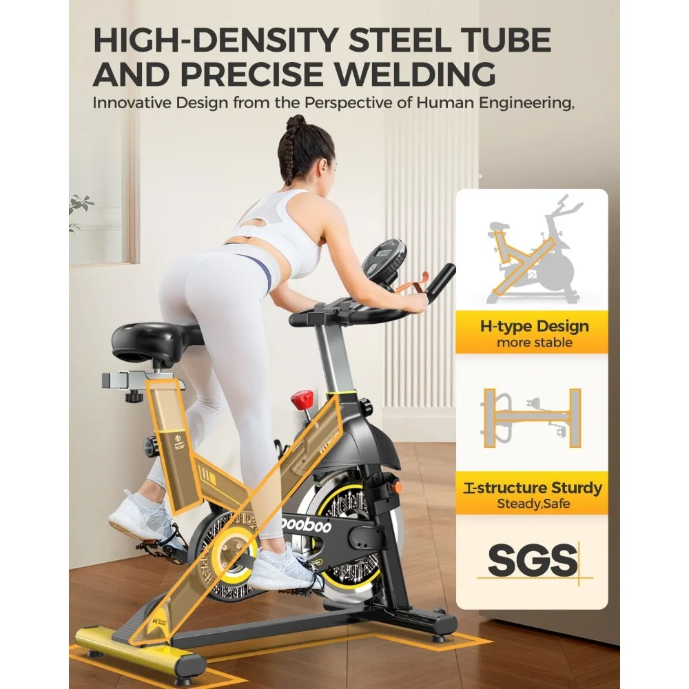 دراجة ركوب الدراجات الداخلية للياقة البدنية المنزلية، محرك الحزام الصامت، مقاومة مغناطيسية قابلة للتعديل، دراجة تمرين القلب