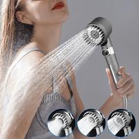Household Ion Drops Shower Head with Filter Pressure Boosting Shower Head with Hose&Bracket Adjustable Setting Remove Chlorine