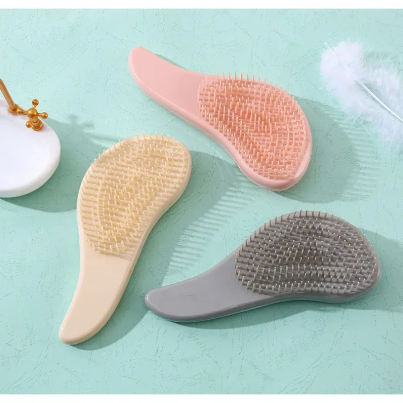 1pcs Marbled Soft Tooth Comb Anti-static Hair Brush Handle Entangle DetanglingComb Shower MassageComb Salon Hair Styling Tools