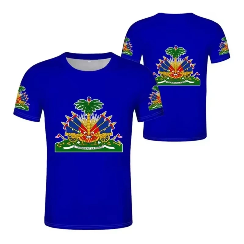 Haiti Flag Pattern Men s T Shirt 3D Printed Breathable Quick Dry Family Style for Kids Adults Fashion Streetwear Sports Fitness