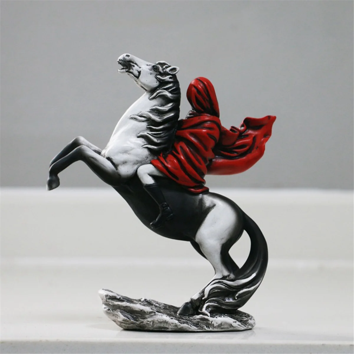 Riding Horse Statue - Modern Art Sculpture Home Decor Accents Resin Crafts Collectible Figurines Ornament, Living Room