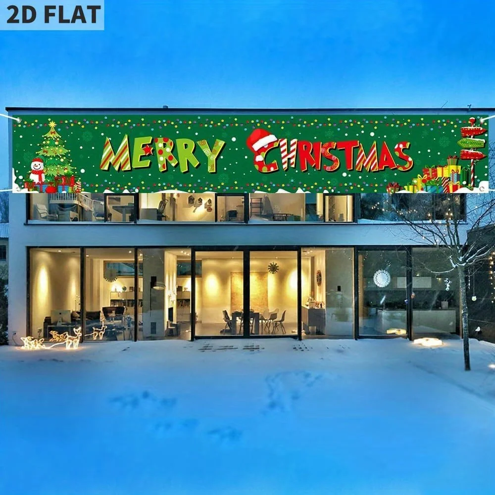 

Christmas hanging banner Christmas signs, courtyard and party decorations, polyester material, suitable for various occasions