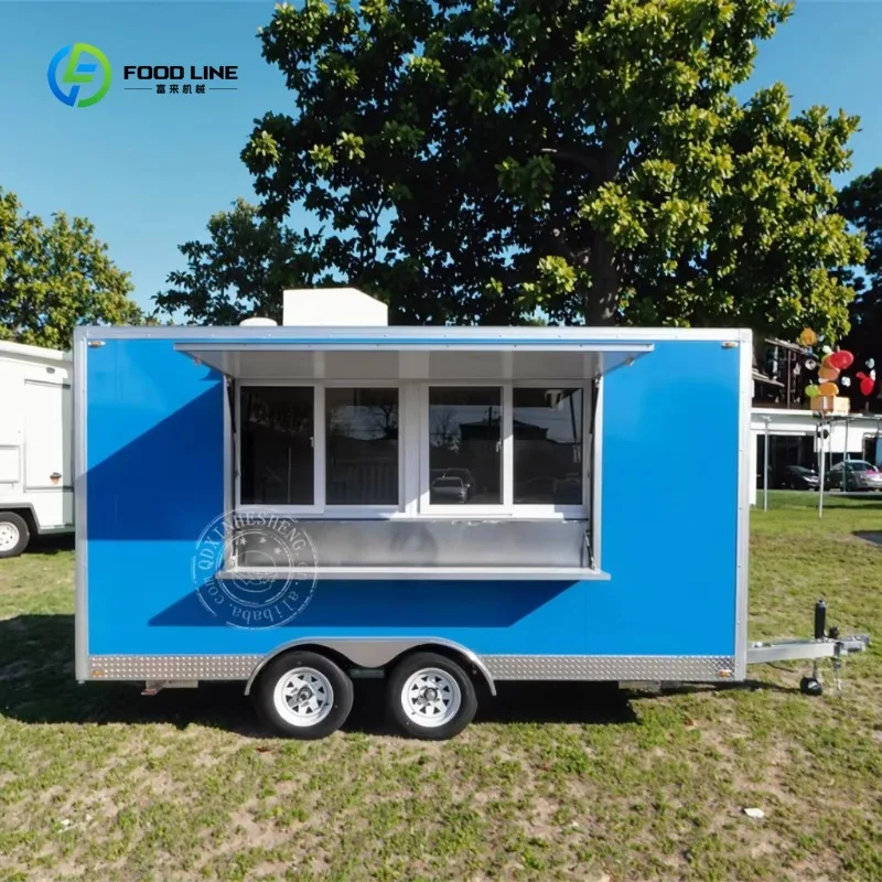 

Mobile Food Trailer with Full Kitchen for Pizza Coffee Camper Van Ice Cream Hot Dog Cart 24ft BBQ Food Truck Mobile Restaurant