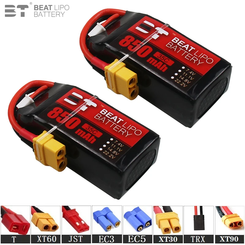 NEW 11.1V 850mAh 35C LiPo Battery For RC Quadcopter Helicopter FPV Racing Drone Spare Parts 3s Rechargeable Battery